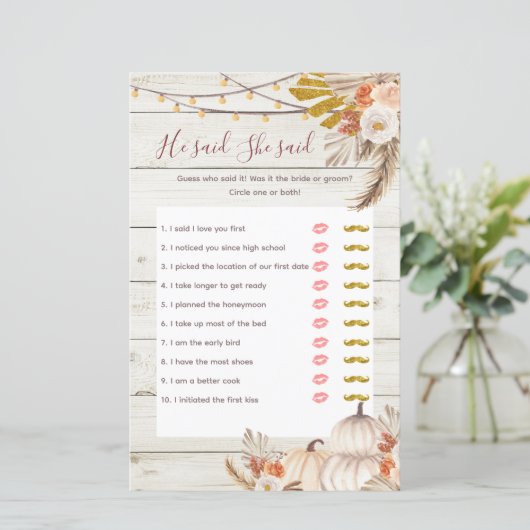 Papier Crème blanche en bois rustique Il a dit qu'elle a  (Debout devant)