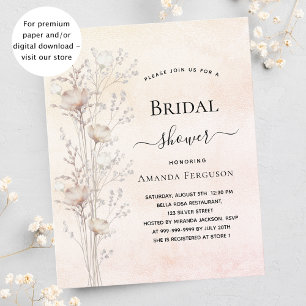 Papier Crème de douche nuptiale fleur sauvage invitation 