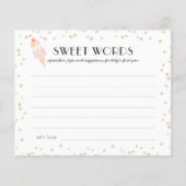 Papier Crème de glace Baby shower rose doux mots de sages (Devant)