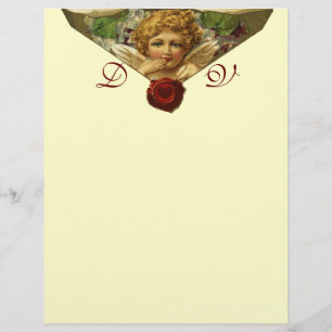 Papier Crème de monogramme de phoque ANGEL HEART WAX