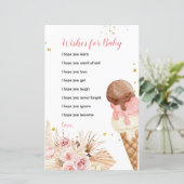 Papier Crème glacée Boho Floral Wives for Baby Card (Debout devant)