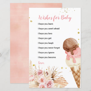 Papier Crème glacée Boho Floral Wives for Baby Card
