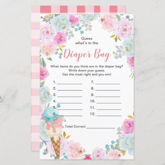 Papier Crème glacée Pastel Devis Ce qui est dans le sac d (Devant / Derrière)