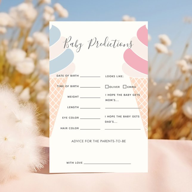 Papier Crème glacée Pastel Genre Révéler Prédictions bébé (Créateur téléchargé)