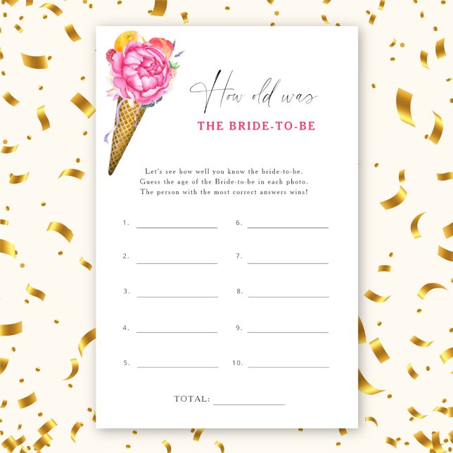 Papier Crème glacée - Quel âge avait la mariée pour être  (Créateur téléchargé)