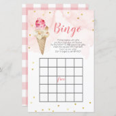 Papier Crème glacée rose Parties scintillant or baby show (Devant / Derrière)