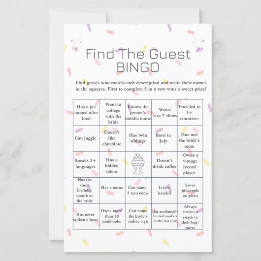 Papier Crème glacée Trouvez l'invité Fête des mariées Bin (Devant)