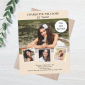 Papier Crème ivoire collage photo invitation anniversaire