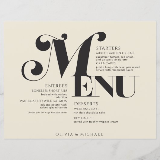 Papier Crème noire de mariage vintage (Devant)