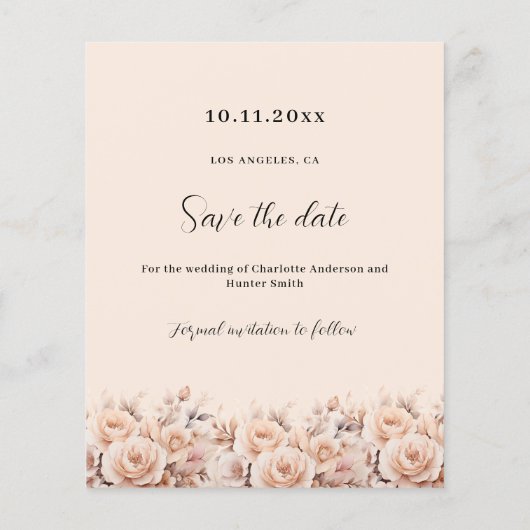 Papier Crème pêche rose photo mariage arche Enregistrer l (Dos)