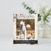 Papier Crème rustique Grange Mariage de bois Photo Enregi (Debout devant)