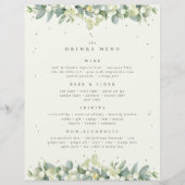 Papier Crème Snowberry+Eucalyptus Mariage Boissons/Bar Me (Devant)