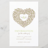 Papier Crème vert tulip coeur mariage informations sur le (Devant)