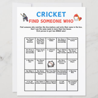 Papier Cricket Trouver Quelqu'Un Qui Joue