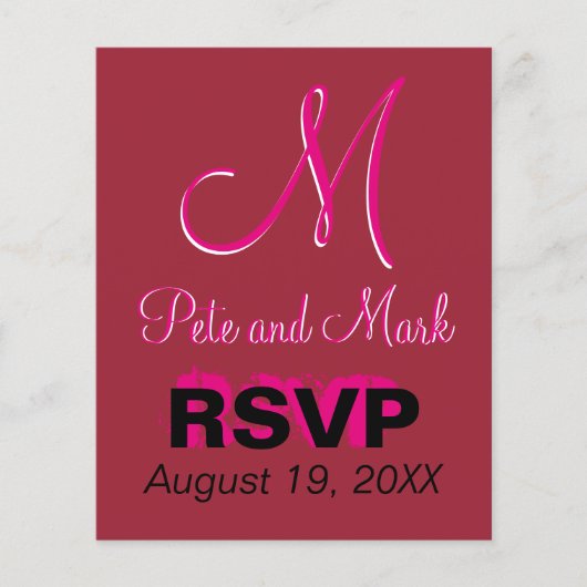 Papier Crimson Mariage Monogramme Valeur Budget Rouge Fab (Devant)