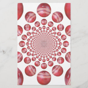 Papier Crimson Vortex : Belle Balle de Cricket Rouge