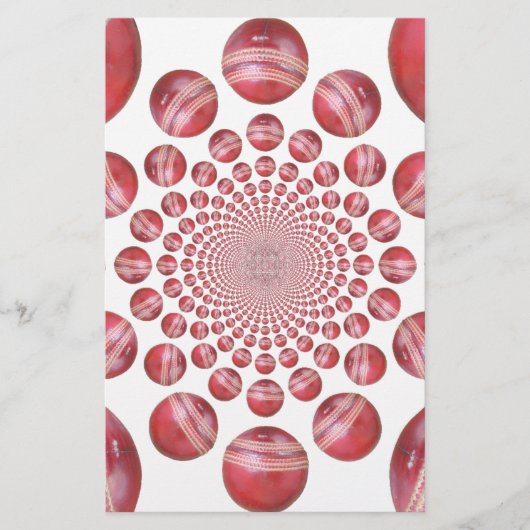 Papier Crimson Vortex : Belle Balle de Cricket Rouge (Devant)