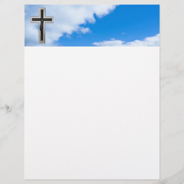 Papier Croix chrétienne à ciel bleu arrière - plan (Devant)