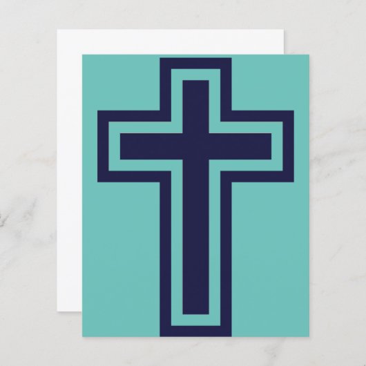 Papier Croix chrétienne bleue différentes variantes (Devant / Derrière)