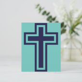 Papier Croix chrétienne bleue différentes variantes (Debout devant)