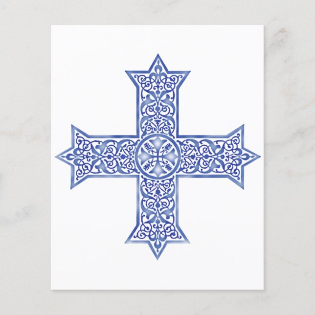 Papier Croix copte d'art en bleu lapis premium (Devant)