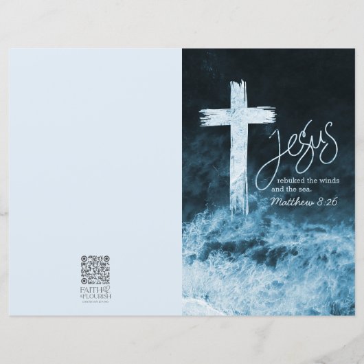 Papier Croix sur l'eau bleu foncé Écriture Bulletin de l' (Devant)