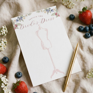 Papier Croquis Robe de mariée Berry Sweet Jeu de Baby Sho