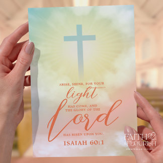 Papier Cross Ombre Sky Clouds Écriture Bulletin Eglise