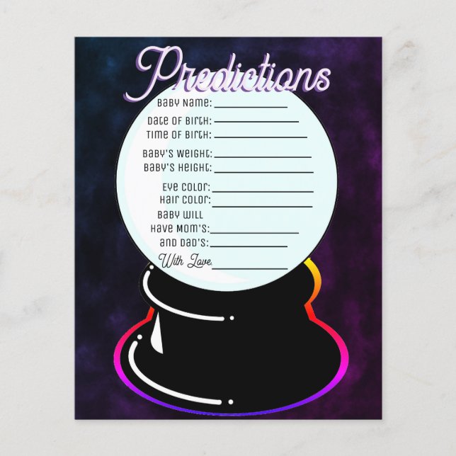 Papier Crystal Ball Baby Predictions Jeu (Devant)