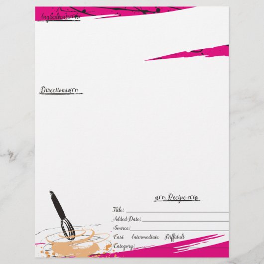 Papier Cuisine de pâte à whisky de couleur personnalisée  (Devant)