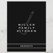 Papier Cuisine Familiale Dessert Divider | Noir et blanc (Dos)
