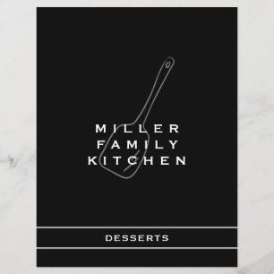 Papier Cuisine Familiale Dessert Divider Noir et blanc
