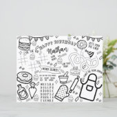 Papier Cuisine Fête Coloration Set de table Cuisine Petit (Debout devant)