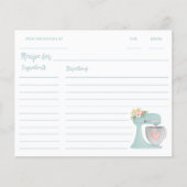 Papier Cuisine Florale Bleue Cuisine Stand Mixer Recette (Devant)