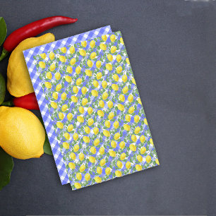 Papier Cuite citron bleu Buffalo Plaid