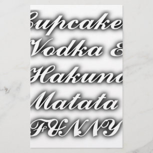 Papier Cupcakes Vodka Hakuna Matata FUNNY