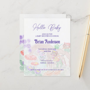 Papier Custom Kids Artwork, deux mignonnes souris, fleurs