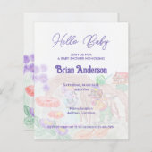 Papier Custom Kids Artwork, deux mignonnes souris, fleurs (Devant / Derrière)