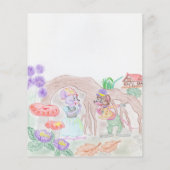 Papier Custom Kids Artwork, deux mignonnes souris, fleurs (Dos)