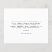 Papier Custom Logo Black and White Budget Thank You Card (Dos)