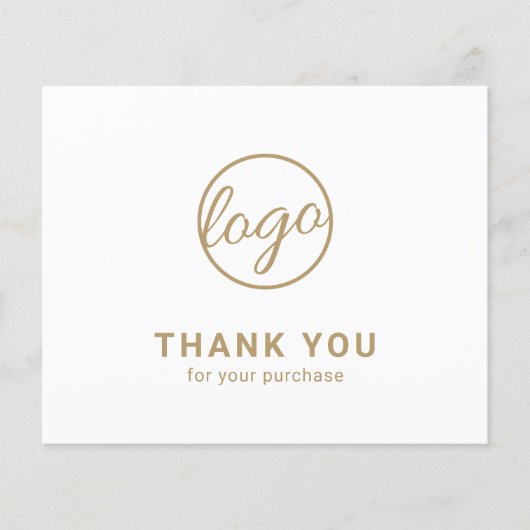 Papier Custom Logo Gold Budget Thank You Card (Devant)