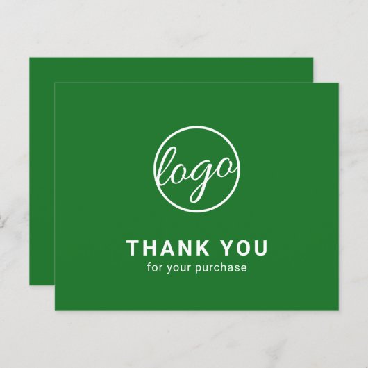 Papier Custom Logo Green Budget Thank You Card (Devant / Derrière)