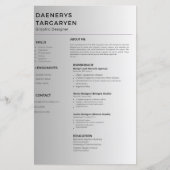 Papier customizable resume sheet curriculum vitae (Devant)