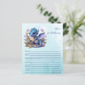 Papier Cute Aquarelle Baby shower Dragon Bleu (Debout devant)