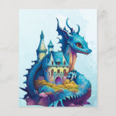 Papier Cute Aquarelle Baby shower Dragon Bleu (Dos)