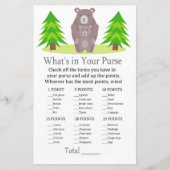 Papier Cute Bear Ce qui est dans votre baby shower de jeu (Devant)