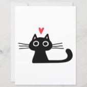 Papier Cute Black Cat with Heart  Kitten Valentine Classi (Dos)