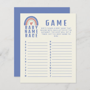 Papier Cute Boho Baby Name Race Baby shower Jeu