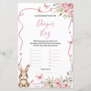 Papier Cute Bunny Baby Shower Fille Qu'est-ce qu'il y a d
