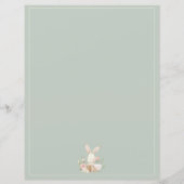 Papier Cute Bunny Premier Anniversaire Green Budget Invit (Dos)